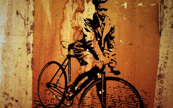 Creative painting, bicycle, wall Wallpapers Pictures Photos Images