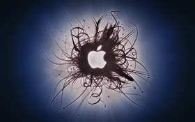 Creative pictures, curvy, white Apple logo HD wallpaper