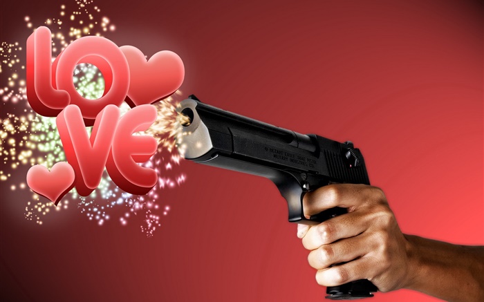 Creative pictures, gun out love Wallpapers Pictures Photos Images
