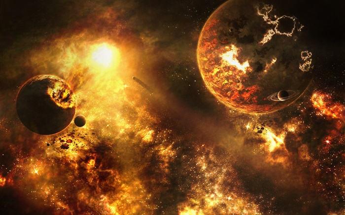 Doom space, planets collide, disaster Wallpapers Pictures Photos Images