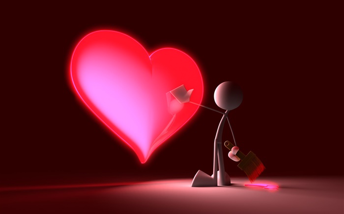 Drawing a Love heart, creative design Wallpapers Pictures Photos Images