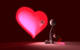 Drawing a Love heart, creative design HD wallpaper