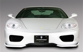 Ferrari F430 white supercar front view