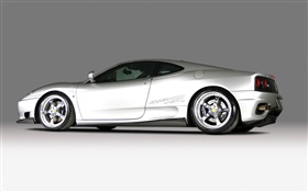 Ferrari F430 white supercar side view