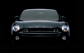 Ford black car front view, black background HD wallpaper