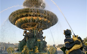 Fountain, water splash, city