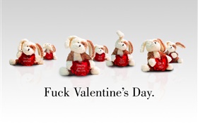 Fuck Valentine's Day, cute dog toys HD wallpaper