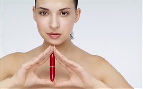 Girl show lipstick HD wallpaper