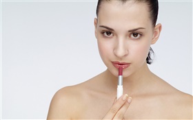 Girl use lipstick HD wallpaper