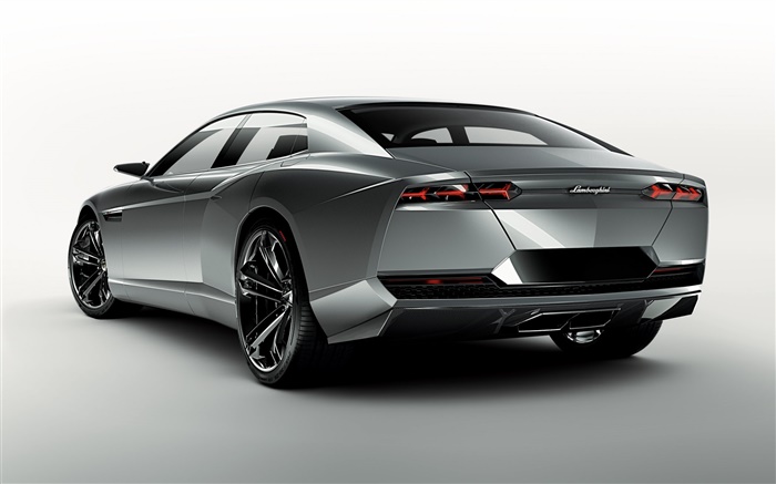 Gray Lamborghini sports car rear view Wallpapers Pictures Photos Images