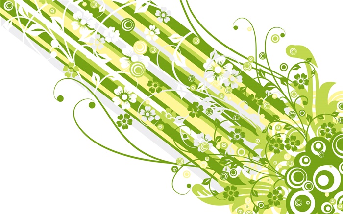 Green style, strips, flowers, vector design Wallpapers Pictures Photos Images