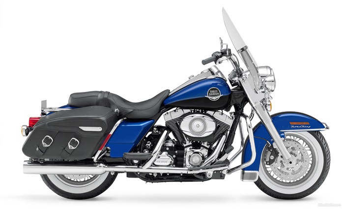 Harley-Davidson motorcycle, blue and black Wallpapers Pictures Photos Images