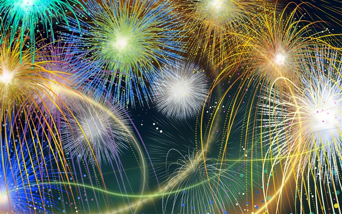 Holiday theme pictures, fireworks, vector Wallpapers Pictures Photos Images
