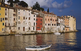 Houses, river, boats