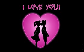 I Love You, sweet kiss HD wallpaper