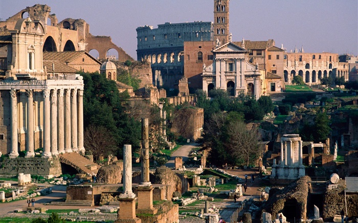Italy Roman palace ruins Wallpapers Pictures Photos Images