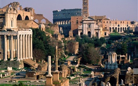Italy Roman palace ruins HD wallpaper