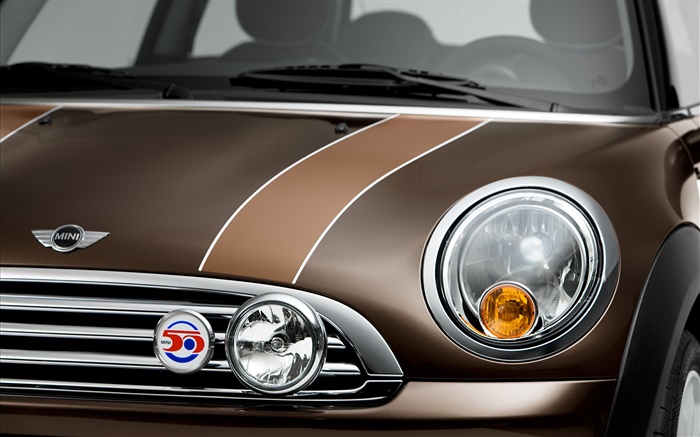 MINI brown car front view, headlight Wallpapers Pictures Photos Images