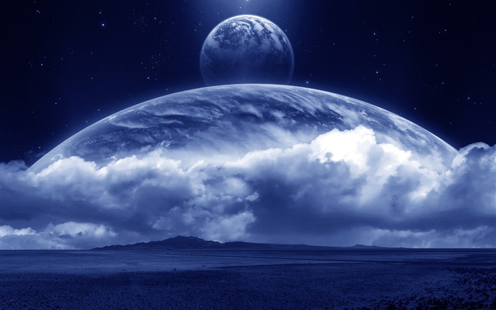 Magic world, dreamland, earth, clouds, planets Wallpapers Pictures Photos Images