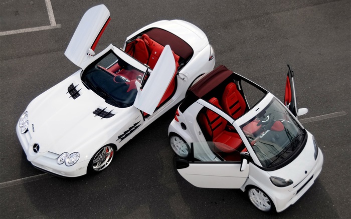 Mercedes-Benz white cars, normal and small Wallpapers Pictures Photos Images