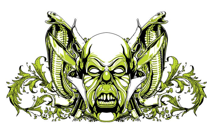 Monster, snake, green style, vector design Wallpapers Pictures Photos Images