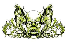 Monster, snake, green style, vector design HD wallpaper