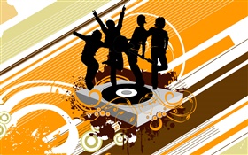 Music, disc, boys, vector design pictures