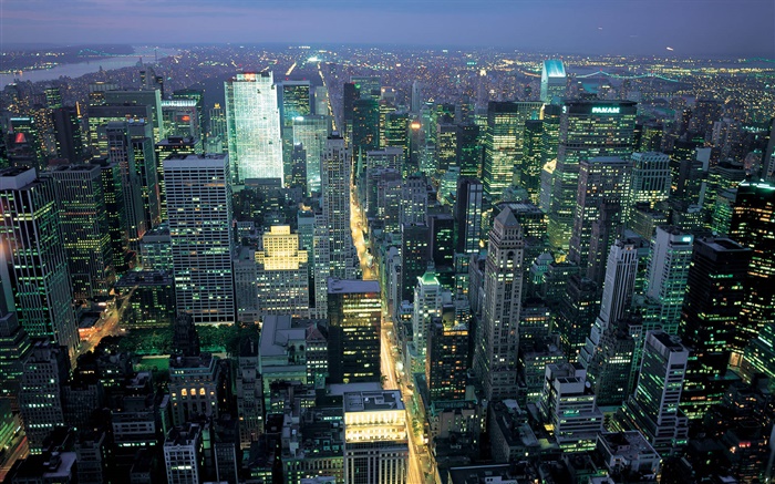 New York, USA, city view, night, lights, skyscrapers Wallpapers Pictures Photos Images