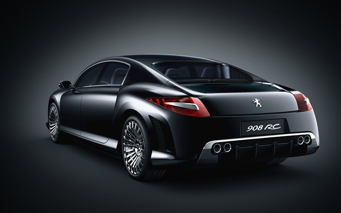 Peugeot 908 RC black car rear view Wallpapers Pictures Photos Images