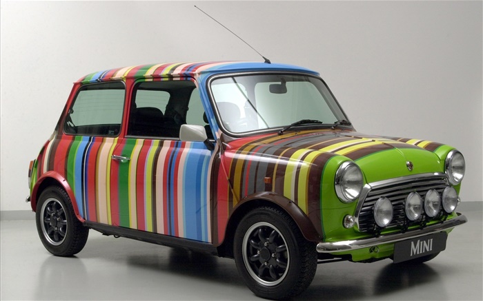 Rainbow stripes MINI car Wallpapers Pictures Photos Images