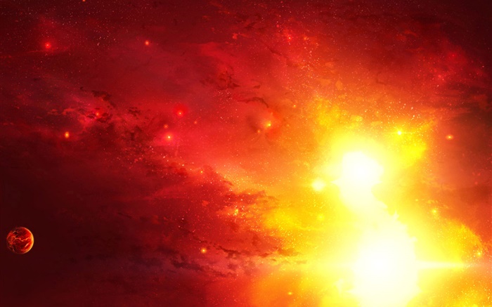 Red light in space, supernova Wallpapers Pictures Photos Images