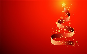 Ribbon, stars, Christmas tree, vector HD wallpaper
