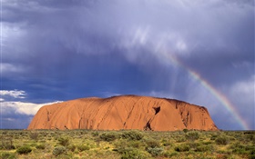 Rocks mountain, grass, desert, Australia HD wallpaper