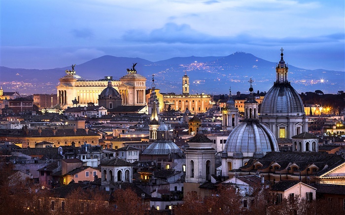 Rome, Vatican, Italy, city, house, night Wallpapers Pictures Photos Images