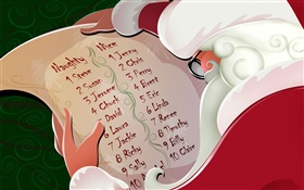 Santa Claus, list of names, vector image HD wallpaper
