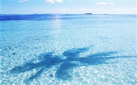 Sea, water blue, glare, waves, shadows, Maldives HD wallpaper