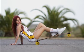 Skate, road, sport girl HD wallpaper