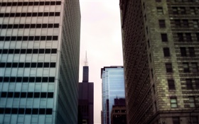 Skyscrapers, city area view HD wallpaper
