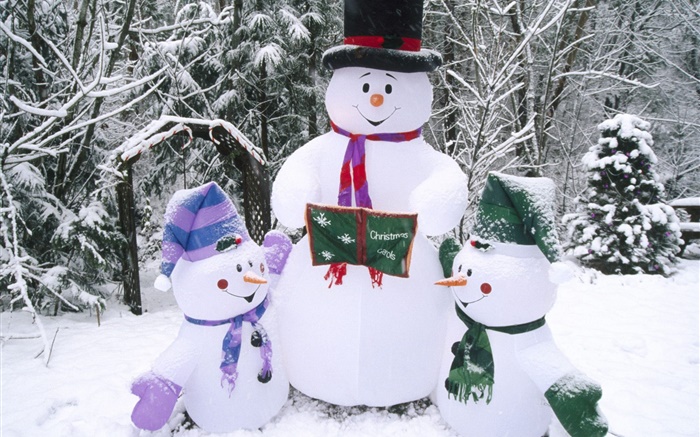 Snowman, snow, winter, Christmas Wallpapers Pictures Photos Images