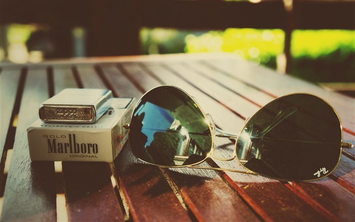 Still life, lighter, cigarette, sunglasses Wallpapers Pictures Photos Images