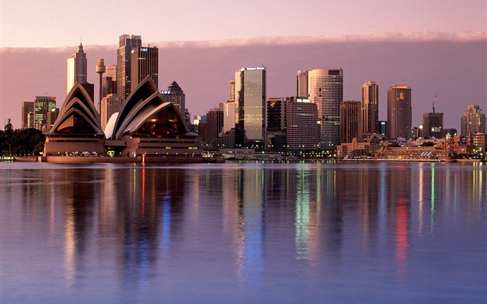 Sydney, city, dusk, buildings, Australia Wallpapers Pictures Photos Images