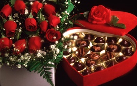 Valentine's Day gift, sweet chocolate HD wallpaper