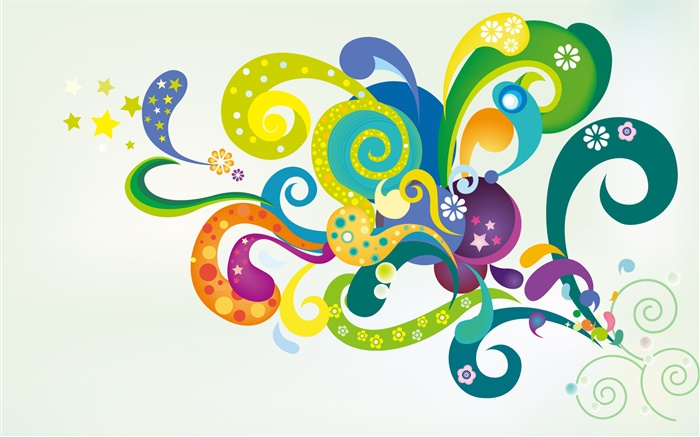 Vector design, colorful flowers, shapes Wallpapers Pictures Photos Images