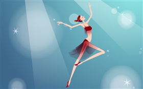Vector girl beautiful dance HD wallpaper