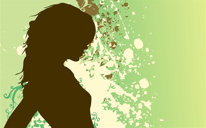 Vector girl, green background Wallpapers Pictures Photos Images