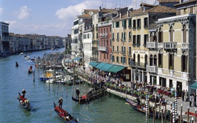 Venice, Italy, canals, houses, boats