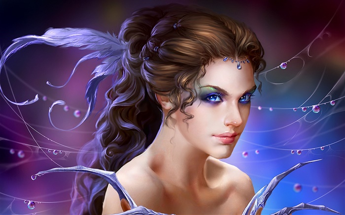 Fantasy girl, blue eyes Wallpapers Pictures Photos Images