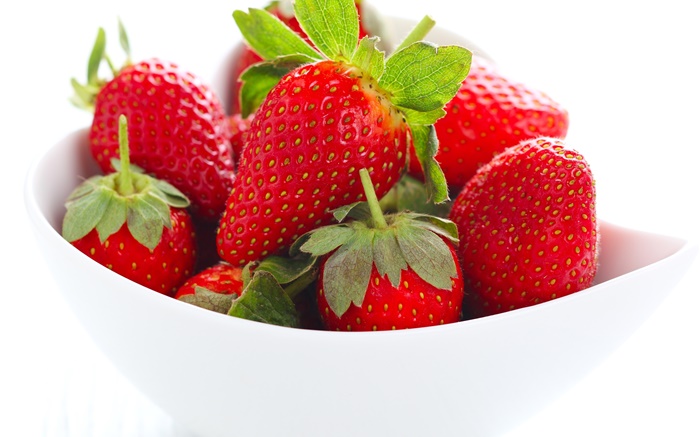 Fresh strawberries, berries, bowl, fruits Wallpapers Pictures Photos Images