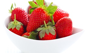 Fresh strawberries, berries, bowl, fruits HD wallpaper