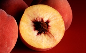 Fruit close-up, red peaches HD wallpaper